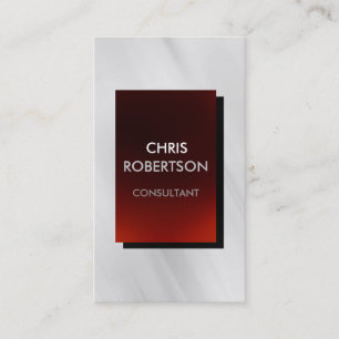 Vertical Plain Grey Red Attractive Business Card