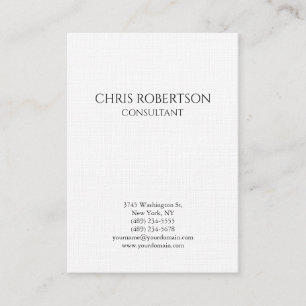 Vertical Plain Large Size Modern Minimalist Simple Business Card