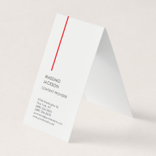 Vertical Plain Simple Black White Red Minimalist Business Card