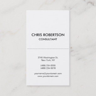 Vertical Plain White Business Card
