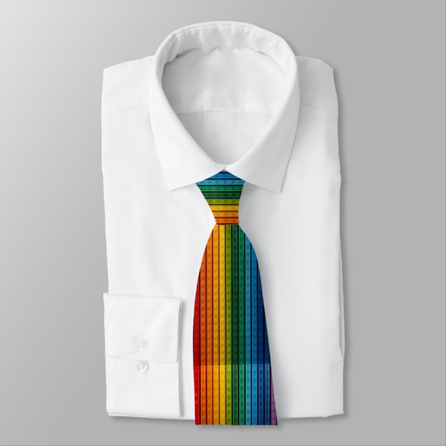 Vertical Plastic Rainbow bricks  Tie (Tied)