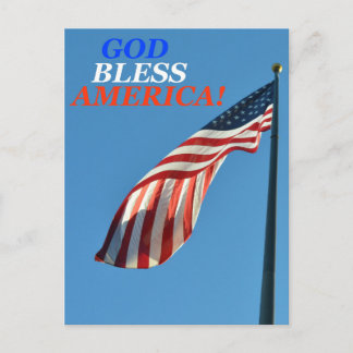 Vertical Postcard Depicting the American Flag