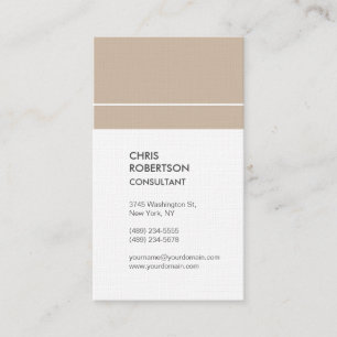 Vertical Premium Linen Minimalist Modern Business Card