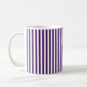 Vertical Purple and White Stripes Coffee Mug