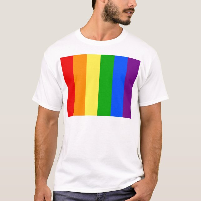 "VERTICAL RAINBOW STRIPES" T-Shirt (Front)
