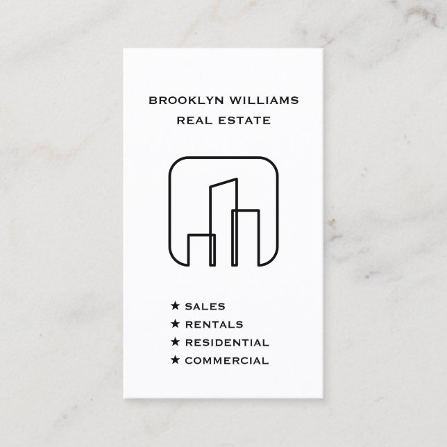 Vertical Real Estate Agent Realtor Social Media Business Card (Front)