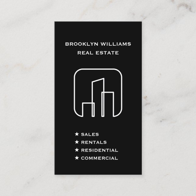 Vertical Realtor Real Estate Agent Social Media Business Card (Front)