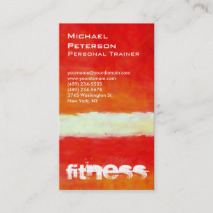 Vertical Red Abstract Fitness Sport Business Card