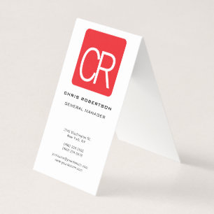 Vertical Red Stripe White Professional Plain Business Card