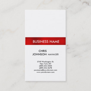 Vertical Red White Creative Trendy Business Card