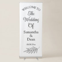 Vertical Retractable Banner wedding welcome sign