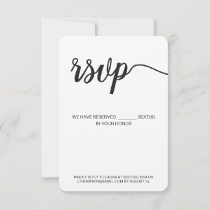 Vertical RSVP without mailing Reserved Seat Rustic Card