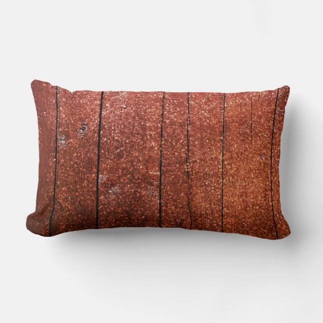 Vertical Rust-Coloured Wood Lumbar Cushion (Front)