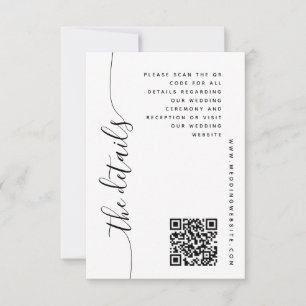 Vertical Script Wedding Details Enclosure Card