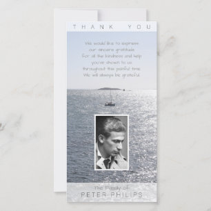 Vertical Seascape Photo frame Sympathy Thank You Card