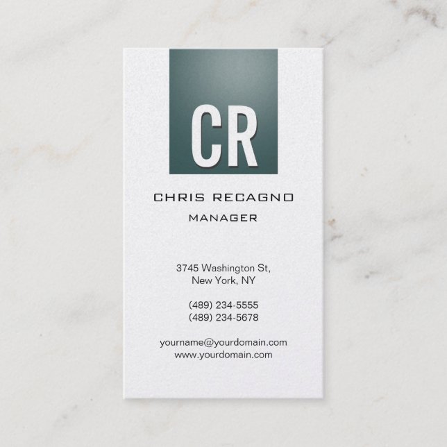 Vertical Slate Grey Pearl Background Business Card (Front)