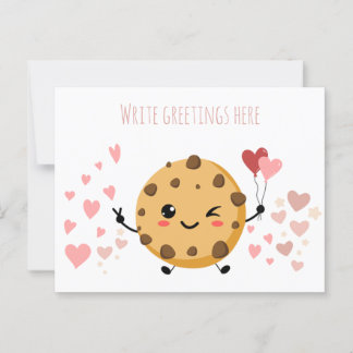 Vertical Smiling Cookie Teacher Thank You Card 