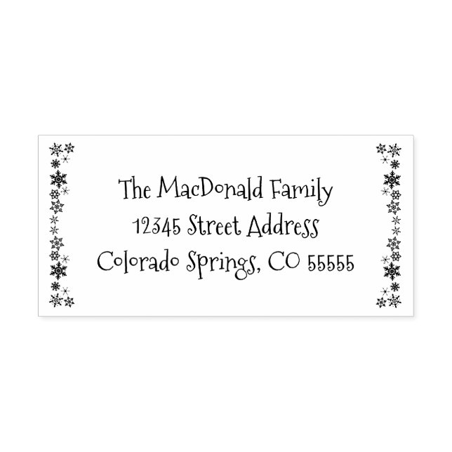 Vertical Snowflakes - Self-Inking Address Stamp (Design)