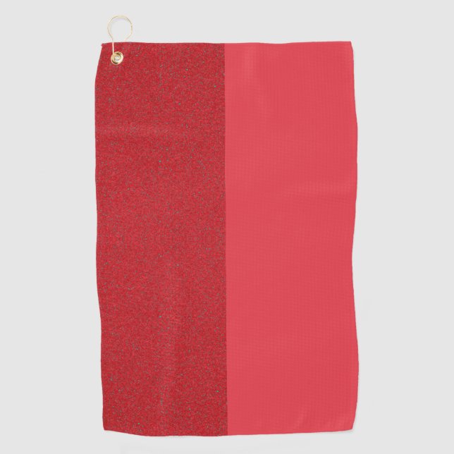 Vertical Split Tomato Red Golf Towel – Customise (Front)