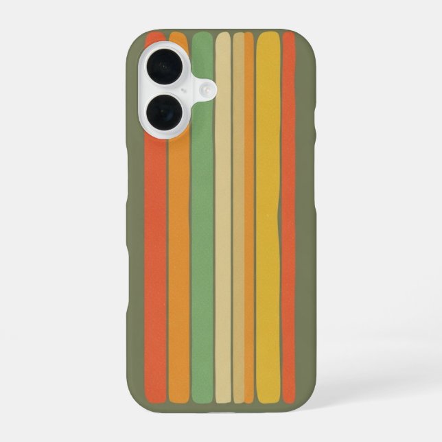 Vertical Stripe Panel iPhone 16 Case (Back)
