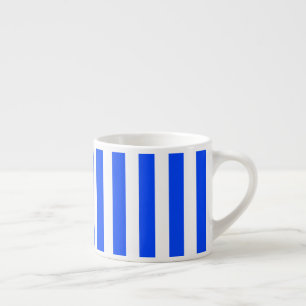 Vertical Stripe Sailor Blue & White Pattern Espresso Cup
