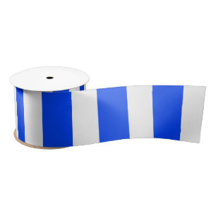Vertical Stripe Sailor Blue & White Pattern Satin Ribbon