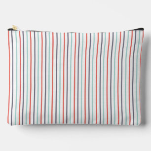 Vertical Stripe White Large Accessory Pouch