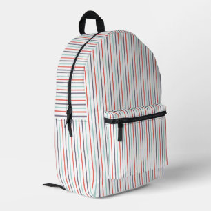 Vertical Stripe White School Backpack