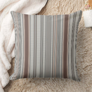  vertical striped textured pattern in grey brown  cushion
