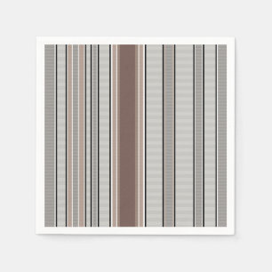  vertical striped textured pattern in grey brown  napkin