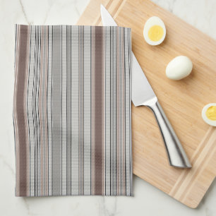 vertical striped textured pattern in grey brown tea towel