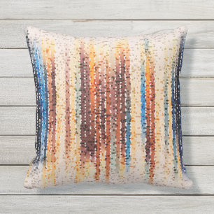 Vertical stripes, abstract, colourful, modern cushion