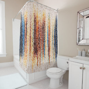 Vertical stripes, abstract, colourful, modern shower curtain
