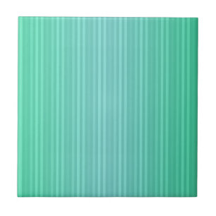 Vertical Stripes Aquamarine Blue Green Teal Tile