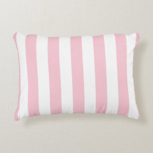 Vertical Stripes Baby Pink And White Striped Decorative Cushion