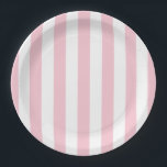 Vertical Stripes Baby Pink And White Striped Paper Plate<br><div class="desc">Vertical Stripes – light pink and white striped pattern.</div>