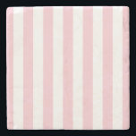Vertical Stripes Baby Pink And White Striped Stone Coaster<br><div class="desc">Vertical Stripes – light pink and white striped pattern.</div>