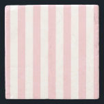 Vertical Stripes Baby Pink And White Striped Stone Coaster<br><div class="desc">Vertical Stripes – light pink and white striped pattern.</div>
