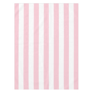 Vertical Stripes Baby Pink And White Striped Tablecloth