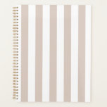Vertical Stripes Beige And White Striped Planner<br><div class="desc">Vertical Stripes – beige and white striped pattern.</div>