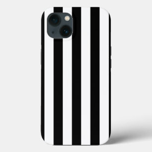Vertical Stripes Black And White Striped iPhone 13 Case