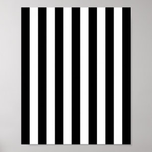 Vertical Stripes Black And White Striped Poster