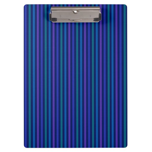 Vertical Stripes Blue Green Purple Clipboard (Front)