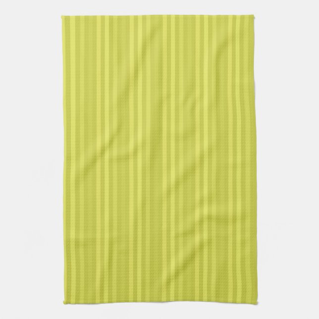 Vertical Stripes Chartreuse Yellow Pattern Tea Towel (Vertical)