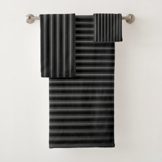 Vertical Stripes - Dark Grey Bath Towel Set