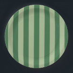 Vertical Stripes Forest Green Striped Paper Plate<br><div class="desc">Vertical Stripes – green and sage green striped pattern.</div>