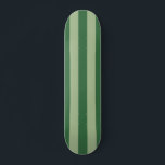 Vertical Stripes Forest Green Striped Skateboard<br><div class="desc">Vertical Stripes – green and sage green striped pattern.</div>