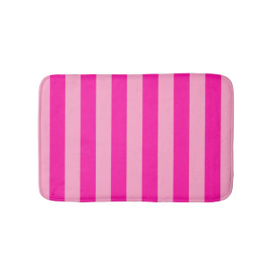 Vertical Stripes Hot Pink Bath Mat