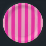 Vertical Stripes Hot Pink Paper Plate<br><div class="desc">Vertical Stripes – pink and hot pink.</div>