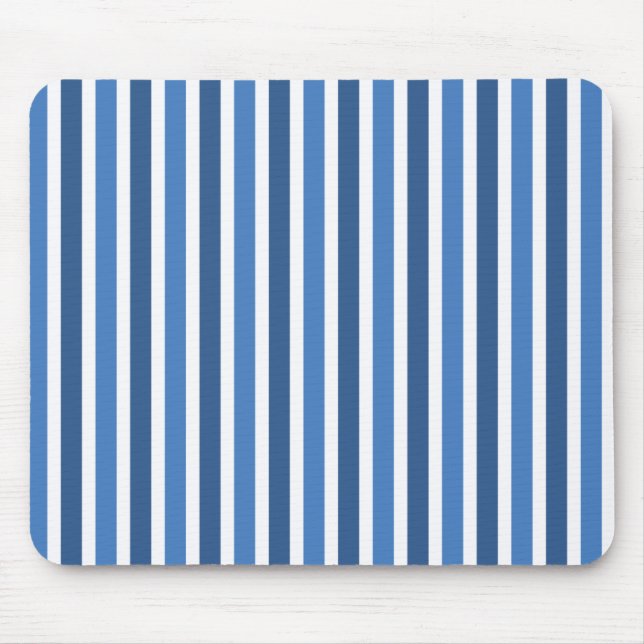 Vertical Stripes Mousepad, Blue Mouse Pad (Front)